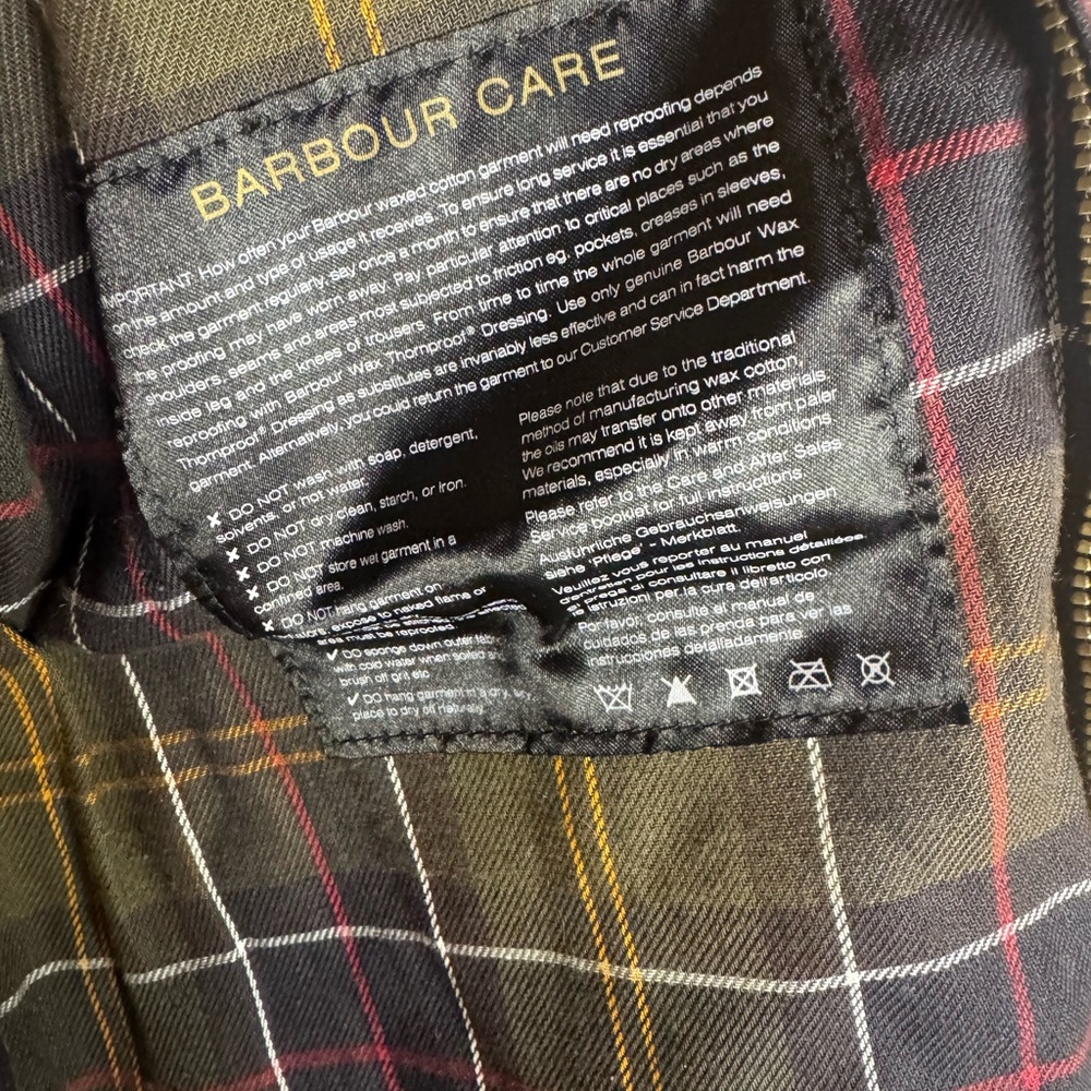 Barbour Boys Beaufort Waxed Cotton Jacket Olive Green Size Large Excellent Condi - Picture 7 of 12